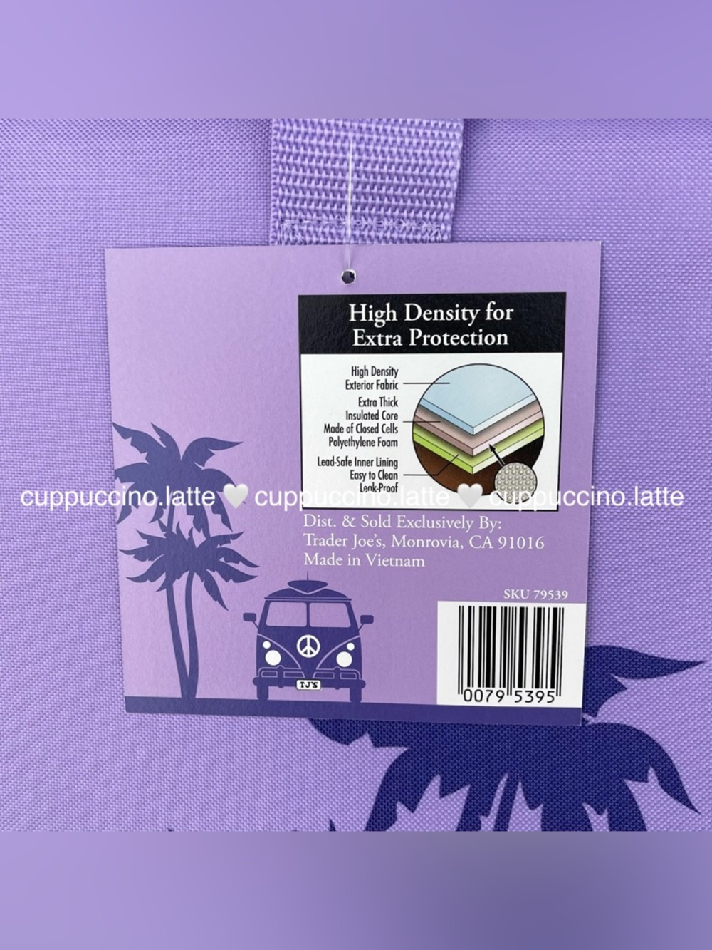 NWT Trader Joe’s 2026 Limited Edition Lilac Purple Rain Insulated Cooler Tote - Picture 7 of 7